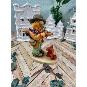 Hummel Puppy Love #1, 5.5" tall, Boy playing violin w dog, TMK-5, Perfect